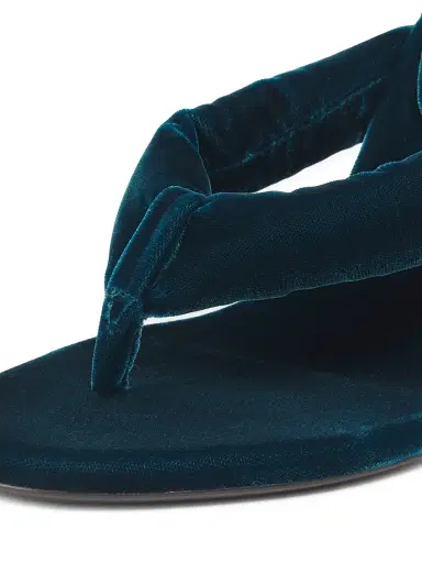 ALAIA Women's Tong 90MM Velvet Mules - Petrole | Thumbnail 5 ALAIA Women's Tong 90MM Velvet Mules - Petrole | Thumbnail 5