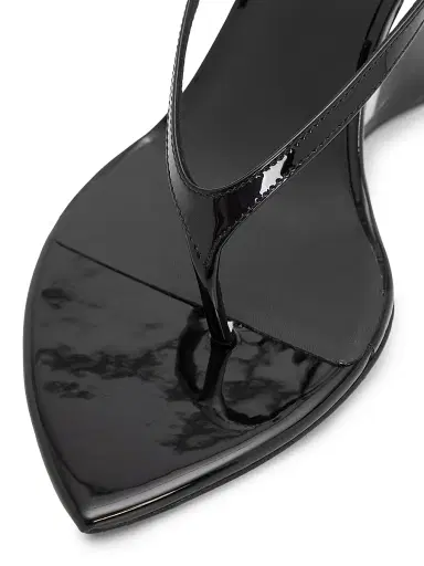 Alaïa Women's 90MM Leather Wedge Sandals - Noir | Thumbnail 6 Alaïa Women's 90MM Leather Wedge Sandals - Noir | Thumbnail 6