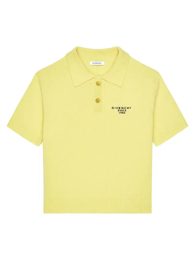 Women's Polo in Wool and Cashmere with Paris 1952 - Acid Yellow Women's Polo in Wool and Cashmere with Paris 1952 - Acid Yellow