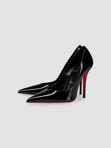 Christian Louboutin Women's Miss Z 100MM Patent Leather Pumps - Black | Thumbnail 2 Christian Louboutin Women's Miss Z 100MM Patent Leather Pumps - Black | Thumbnail 2