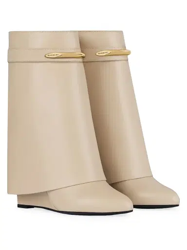 Givenchy Women's Shark Ankle Boots in Leather - Beige | Thumbnail 2 Givenchy Women's Shark Ankle Boots in Leather - Beige | Thumbnail 2