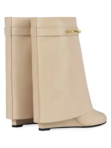 Givenchy Women's Shark Ankle Boots in Leather - Beige | Thumbnail 4 Givenchy Women's Shark Ankle Boots in Leather - Beige | Thumbnail 4
