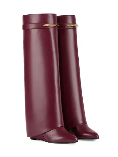 Givenchy Women's Shark Boots in Leather - Burgundy | Thumbnail 2 Givenchy Women's Shark Boots in Leather - Burgundy | Thumbnail 2