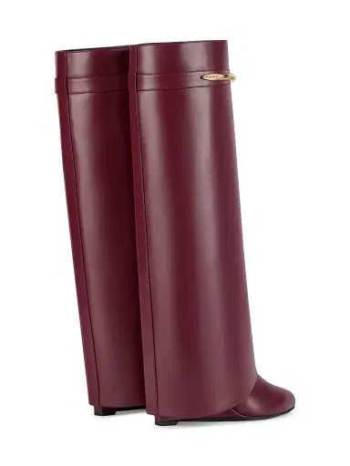 Givenchy Women's Shark Boots in Leather - Burgundy | Thumbnail 4 Givenchy Women's Shark Boots in Leather - Burgundy | Thumbnail 4