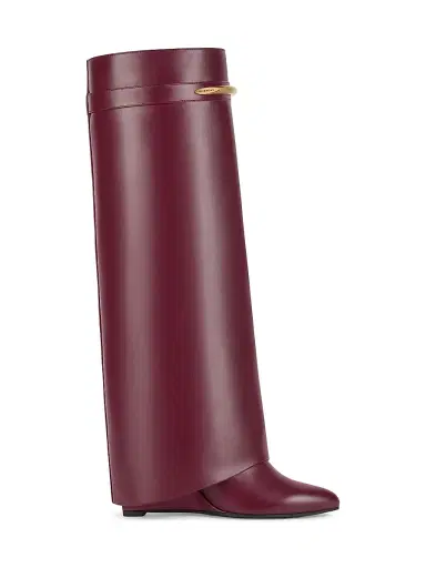Givenchy Women's Shark Boots in Leather - Burgundy | Thumbnail 1 Givenchy Women's Shark Boots in Leather - Burgundy | Thumbnail 1