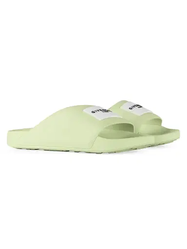 Givenchy Men's Label Slide Flat Mules in Rubber - Pale Green | Thumbnail 2 Givenchy Men's Label Slide Flat Mules in Rubber - Pale Green | Thumbnail 2