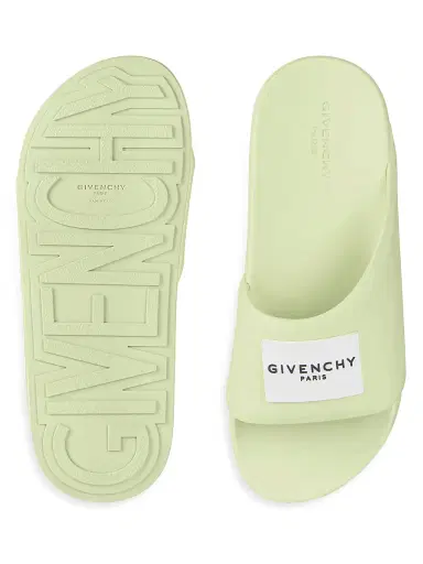 Givenchy Men's Label Slide Flat Mules in Rubber - Pale Green | Thumbnail 5 Givenchy Men's Label Slide Flat Mules in Rubber - Pale Green | Thumbnail 5