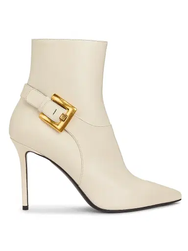 Balmain Women's Anthem 95MM Leather Ankle Boots - Cream | Thumbnail 1 Balmain Women's Anthem 95MM Leather Ankle Boots - Cream | Thumbnail 1