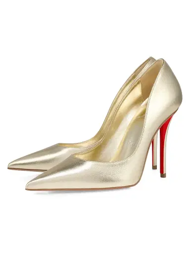Christian Louboutin Women's Miss Z 0MM Leather Pumps - Gold | Thumbnail 2 Christian Louboutin Women's Miss Z 0MM Leather Pumps - Gold | Thumbnail 2