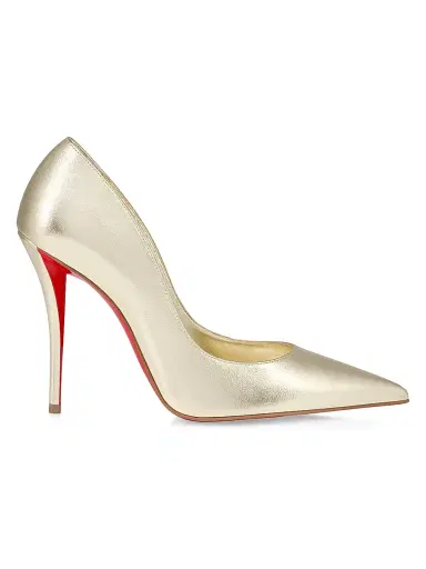 Christian Louboutin Women's Miss Z 0MM Leather Pumps - Gold | Thumbnail 1 Christian Louboutin Women's Miss Z 0MM Leather Pumps - Gold | Thumbnail 1
