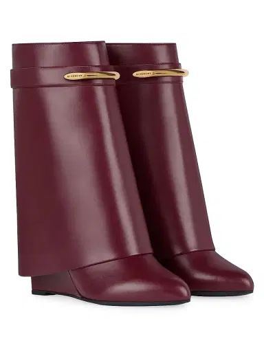 Givenchy Women's Shark Ankle Boots in Leather - Burgundy | Thumbnail 2 Givenchy Women's Shark Ankle Boots in Leather - Burgundy | Thumbnail 2