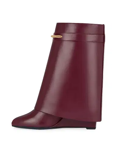 Givenchy Women's Shark Ankle Boots in Leather - Burgundy | Thumbnail 3 Givenchy Women's Shark Ankle Boots in Leather - Burgundy | Thumbnail 3