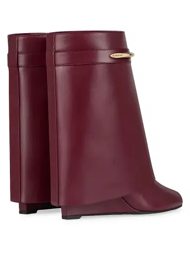 Givenchy Women's Shark Ankle Boots in Leather - Burgundy | Thumbnail 4 Givenchy Women's Shark Ankle Boots in Leather - Burgundy | Thumbnail 4