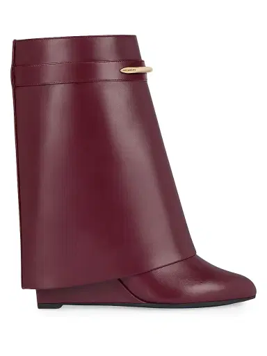 Givenchy Women's Shark Ankle Boots in Leather - Burgundy | Thumbnail 1 Givenchy Women's Shark Ankle Boots in Leather - Burgundy | Thumbnail 1