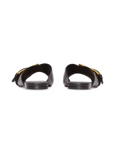 Balmain Women's Anthe Buckle-Accented Leather Sandals - Noir | Thumbnail 3 Balmain Women's Anthe Buckle-Accented Leather Sandals - Noir | Thumbnail 3