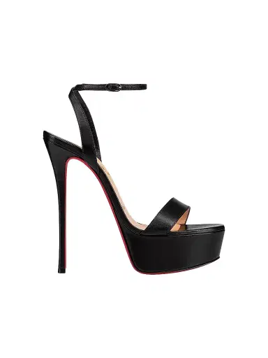 Christian Louboutin Women's Loubi Queen Alta 150MM Leather Platform Sandals - Black | Thumbnail 1 Christian Louboutin Women's Loubi Queen Alta 150MM Leather Platform Sandals - Black | Thumbnail 1