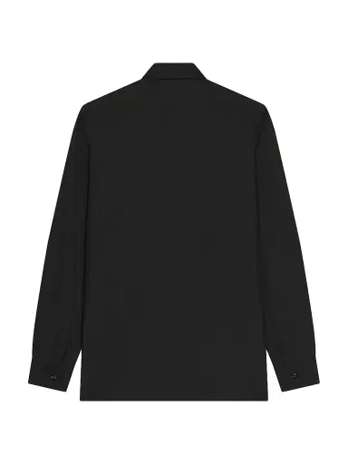 Givenchy Men's Slim Fit Shirt in Poplin with Paris Jacquard - Black | Thumbnail 2 Givenchy Men's Slim Fit Shirt in Poplin with Paris Jacquard - Black | Thumbnail 2
