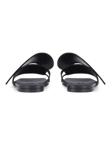 Givenchy Women's Sliced Square Flat Sandals in Leather - Black | Thumbnail 5 Givenchy Women's Sliced Square Flat Sandals in Leather - Black | Thumbnail 5