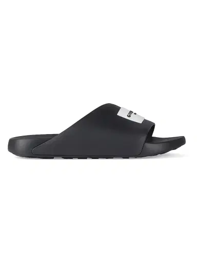 Givenchy Men's Label Slide Flat Mules in Rubber - Black | Thumbnail 1 Givenchy Men's Label Slide Flat Mules in Rubber - Black | Thumbnail 1