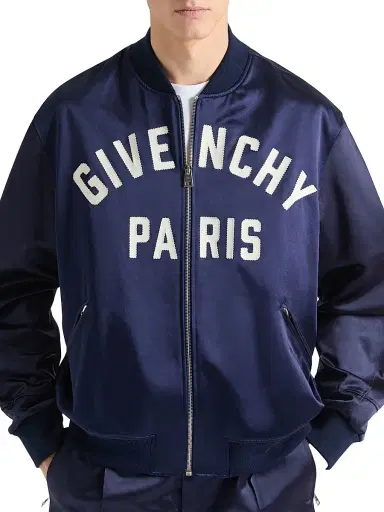 Givenchy Men's GIVENCHY Paris zipped blouson in satin - Navy | Thumbnail 4 Givenchy Men's GIVENCHY Paris zipped blouson in satin - Navy | Thumbnail 4