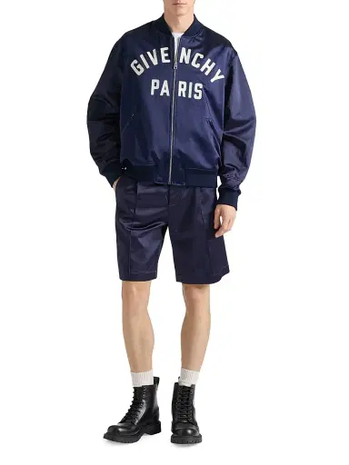 Givenchy Men's GIVENCHY Paris zipped blouson in satin - Navy | Thumbnail 5 Givenchy Men's GIVENCHY Paris zipped blouson in satin - Navy | Thumbnail 5