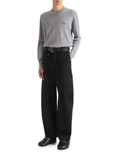 Givenchy Men's Couture Seam Trousers in Cotton - Black | Thumbnail 2 Givenchy Men's Couture Seam Trousers in Cotton - Black | Thumbnail 2