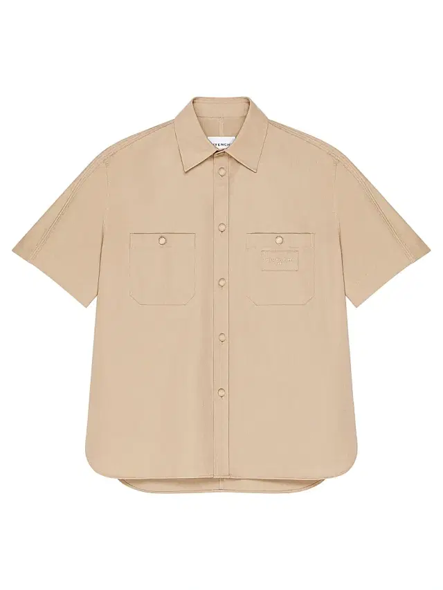 Men's Couture Seam Shirt in Cotton with Patch - Beige Men's Couture Seam Shirt in Cotton with Patch - Beige