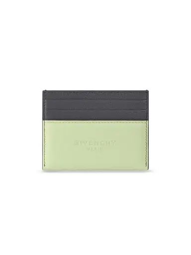 Givenchy Men's Antigona Stamped Bicolored Card Holder in Leather - Pale Green | Thumbnail 1 Givenchy Men's Antigona Stamped Bicolored Card Holder in Leather - Pale Green | Thumbnail 1