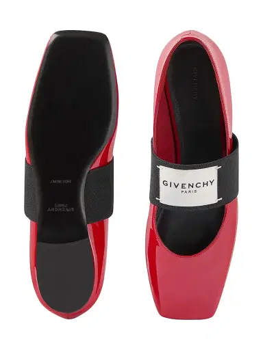 Givenchy Women's Sliced Square Ballerinas in Patent Leather - Deep Red | Thumbnail 5 Givenchy Women's Sliced Square Ballerinas in Patent Leather - Deep Red | Thumbnail 5