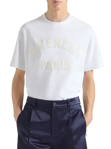 Givenchy Men's Paris T-Shirt in Cotton - White | Thumbnail 2 Givenchy Men's Paris T-Shirt in Cotton - White | Thumbnail 2