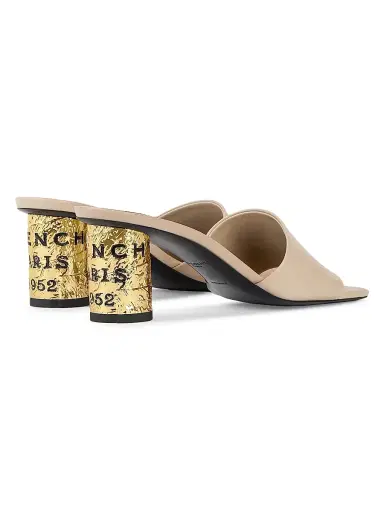 Givenchy Women's Tape Heeled Mules in Leather - Beige - Size 11 | Thumbnail 4 Givenchy Women's Tape Heeled Mules in Leather - Beige - Size 11 | Thumbnail 4