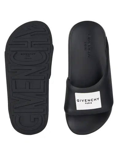 Givenchy Women's Label Flat Mules in Rubber - Black - Size 11 | Thumbnail 3 Givenchy Women's Label Flat Mules in Rubber - Black - Size 11 | Thumbnail 3
