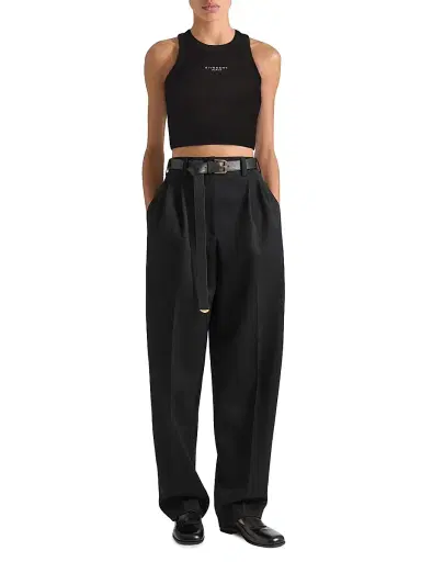 Givenchy Women's Cropped Tank Top in Cotton with Paris Print - Black | Thumbnail 2 Givenchy Women's Cropped Tank Top in Cotton with Paris Print - Black | Thumbnail 2