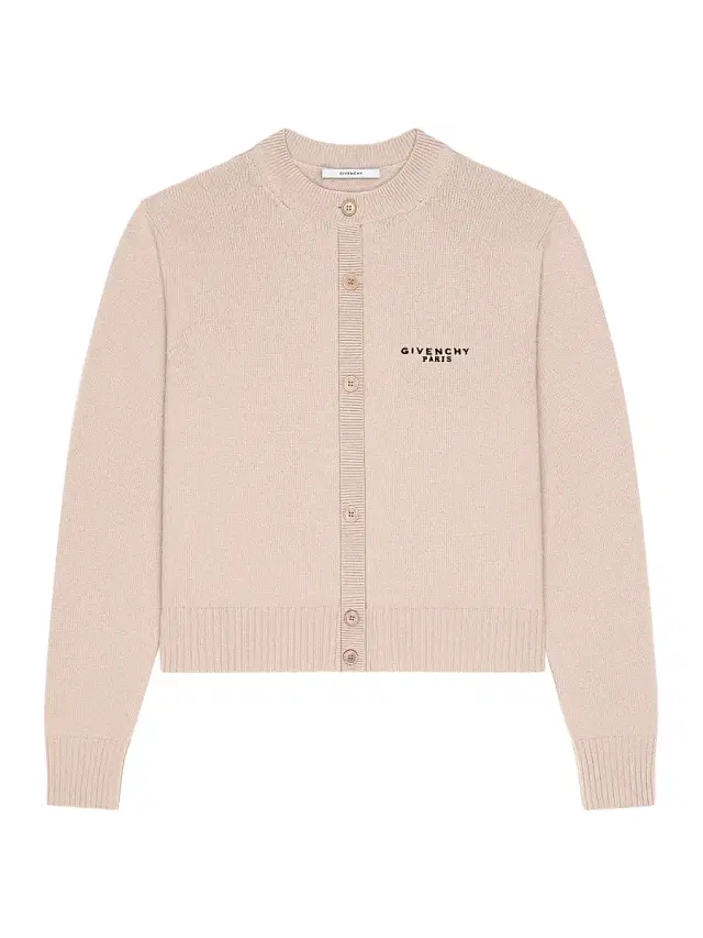 Women's Cropped Cardigan in Wool and Cashmere - Powder Women's Cropped Cardigan in Wool and Cashmere - Powder