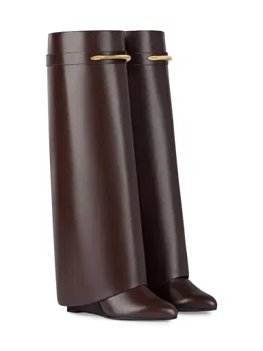 Givenchy Women's Shark Boots in Leather - Ebony Brown | Thumbnail 2 Givenchy Women's Shark Boots in Leather - Ebony Brown | Thumbnail 2