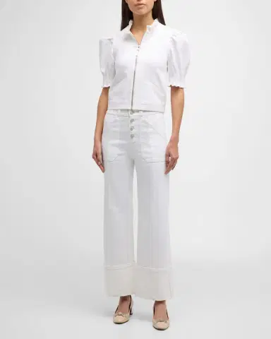 Cinq a Sept Anabella Short-Sleeve Zip-Front Jacket | Thumbnail 2 Cinq a Sept Anabella Short-Sleeve Zip-Front Jacket | Thumbnail 2