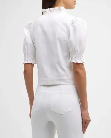 Cinq a Sept Anabella Short-Sleeve Zip-Front Jacket | Thumbnail 3 Cinq a Sept Anabella Short-Sleeve Zip-Front Jacket | Thumbnail 3