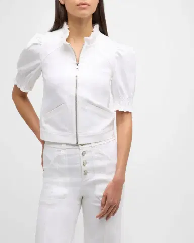 Cinq a Sept Anabella Short-Sleeve Zip-Front Jacket | Thumbnail 7 Cinq a Sept Anabella Short-Sleeve Zip-Front Jacket | Thumbnail 7