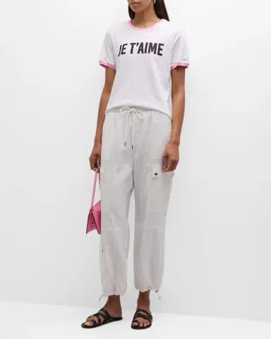 Cinq à Sept Two-Tone Je T 'aime Short-Sleeve Cotton T-Shirt | Thumbnail 3 Cinq à Sept Two-Tone Je T 'aime Short-Sleeve Cotton T-Shirt | Thumbnail 3