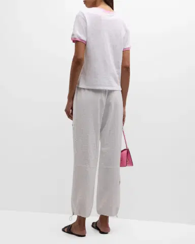 Cinq à Sept Two-Tone Je T 'aime Short-Sleeve Cotton T-Shirt | Thumbnail 4 Cinq à Sept Two-Tone Je T 'aime Short-Sleeve Cotton T-Shirt | Thumbnail 4