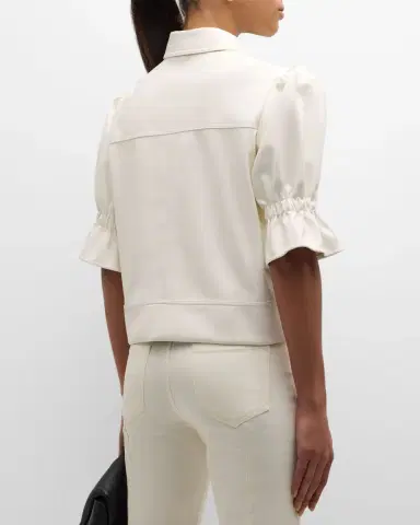 Cinq a Sept Holly Cropped Vegan Leather Jacket | Thumbnail 2 Cinq a Sept Holly Cropped Vegan Leather Jacket | Thumbnail 2
