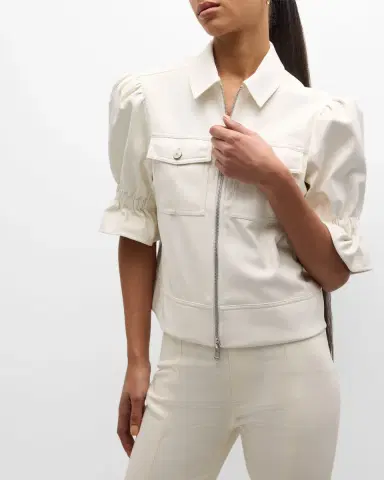 Cinq a Sept Holly Cropped Vegan Leather Jacket | Thumbnail 7 Cinq a Sept Holly Cropped Vegan Leather Jacket | Thumbnail 7