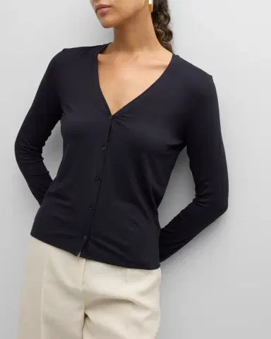 Majestic Filatures Soft Touch Button-Front Cardigan | Thumbnail 7 Majestic Filatures Soft Touch Button-Front Cardigan | Thumbnail 7