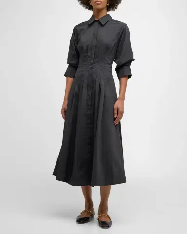 Simkhai Jazz Poplin Pintuck Midi Shirtdress | Thumbnail 2 Simkhai Jazz Poplin Pintuck Midi Shirtdress | Thumbnail 2