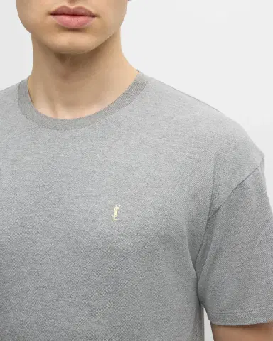 Saint Laurent Men's YSL Pique T-Shirt | Thumbnail 5 Saint Laurent Men's YSL Pique T-Shirt | Thumbnail 5