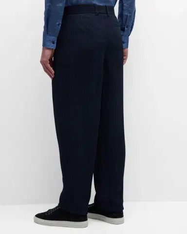 Giorgio Armani Men's Loose-Fit Seersucker Pants | Thumbnail 3 Giorgio Armani Men's Loose-Fit Seersucker Pants | Thumbnail 3