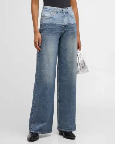rag & bone rb Miramar Sofie Cotton-Terry Wide-Leg Jeans | Thumbnail 4 rag & bone rb Miramar Sofie Cotton-Terry Wide-Leg Jeans | Thumbnail 4