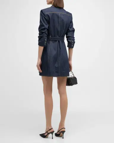 Cinq à Sept Jenessa Belted Denim Mini Wrap Shirtdress | Thumbnail 4 Cinq à Sept Jenessa Belted Denim Mini Wrap Shirtdress | Thumbnail 4