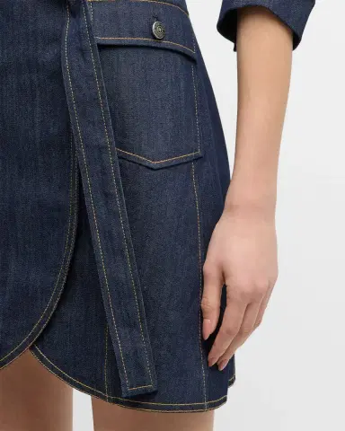 Cinq à Sept Jenessa Belted Denim Mini Wrap Shirtdress | Thumbnail 5 Cinq à Sept Jenessa Belted Denim Mini Wrap Shirtdress | Thumbnail 5