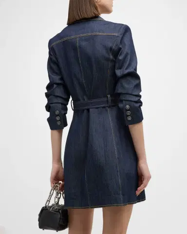 Cinq à Sept Jenessa Belted Denim Mini Wrap Shirtdress | Thumbnail 6 Cinq à Sept Jenessa Belted Denim Mini Wrap Shirtdress | Thumbnail 6